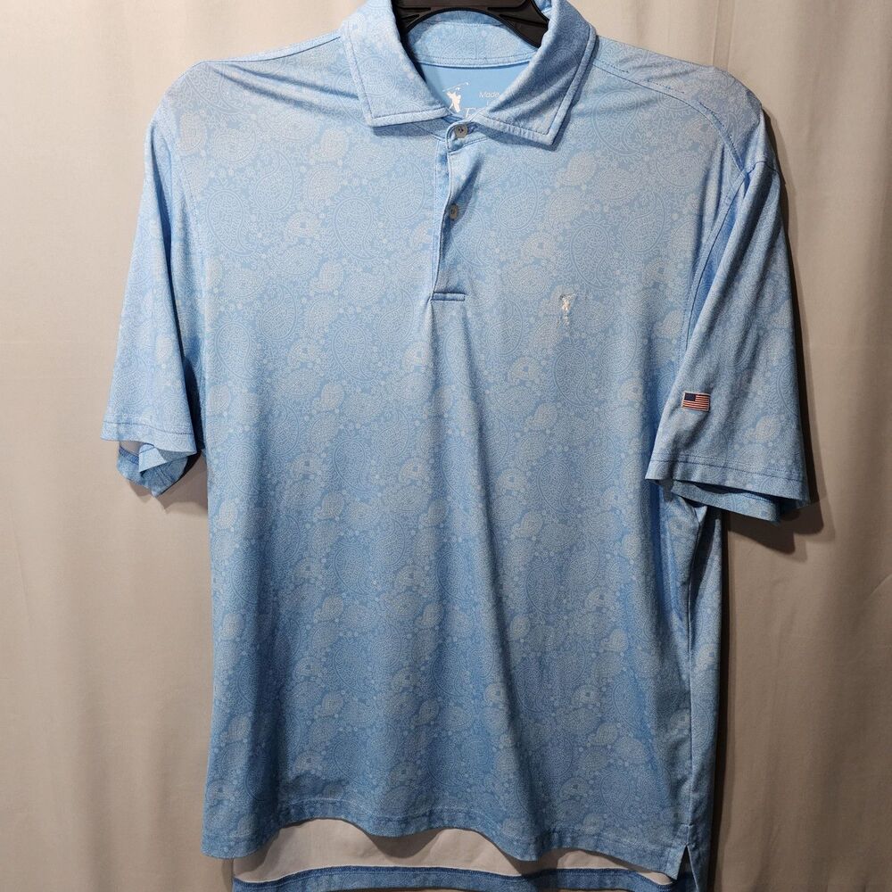 F&G Tech Polo Shirt Men Large Blue  Made In USA Pre-owned